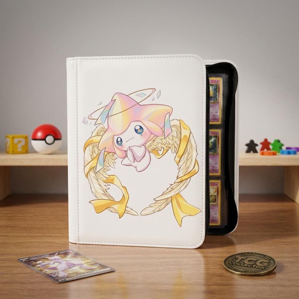 Jirachi Pokemon Binder, Cute Anime Card Binder, Trading Card Album, Kawaii Collector Gift, TCG Card Storage, Zip Binder
