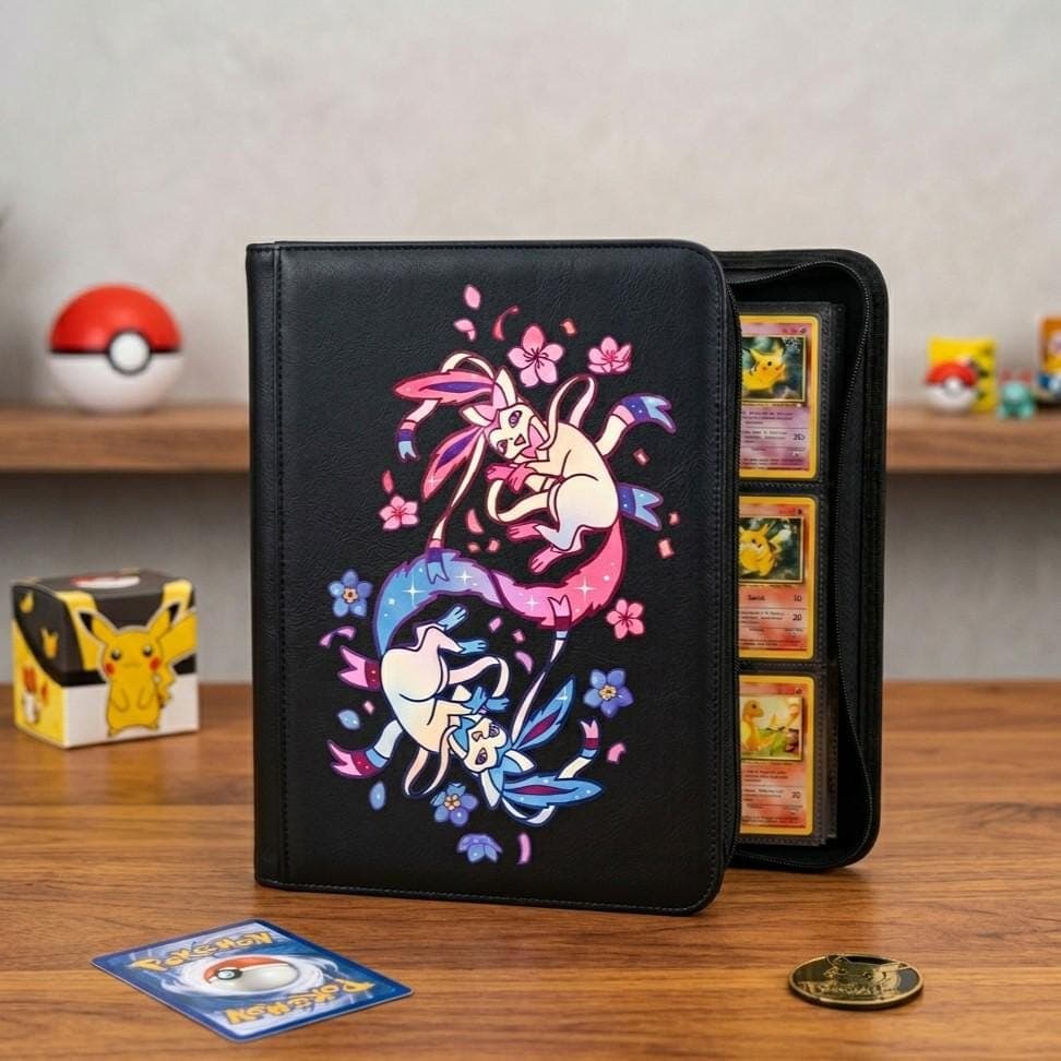 Sylveon Glaceon Pokemon Card Binder, Eeveelution Binder, Cute Anime Card Album, Trading Card Holder, Gift for Pokemon Fans