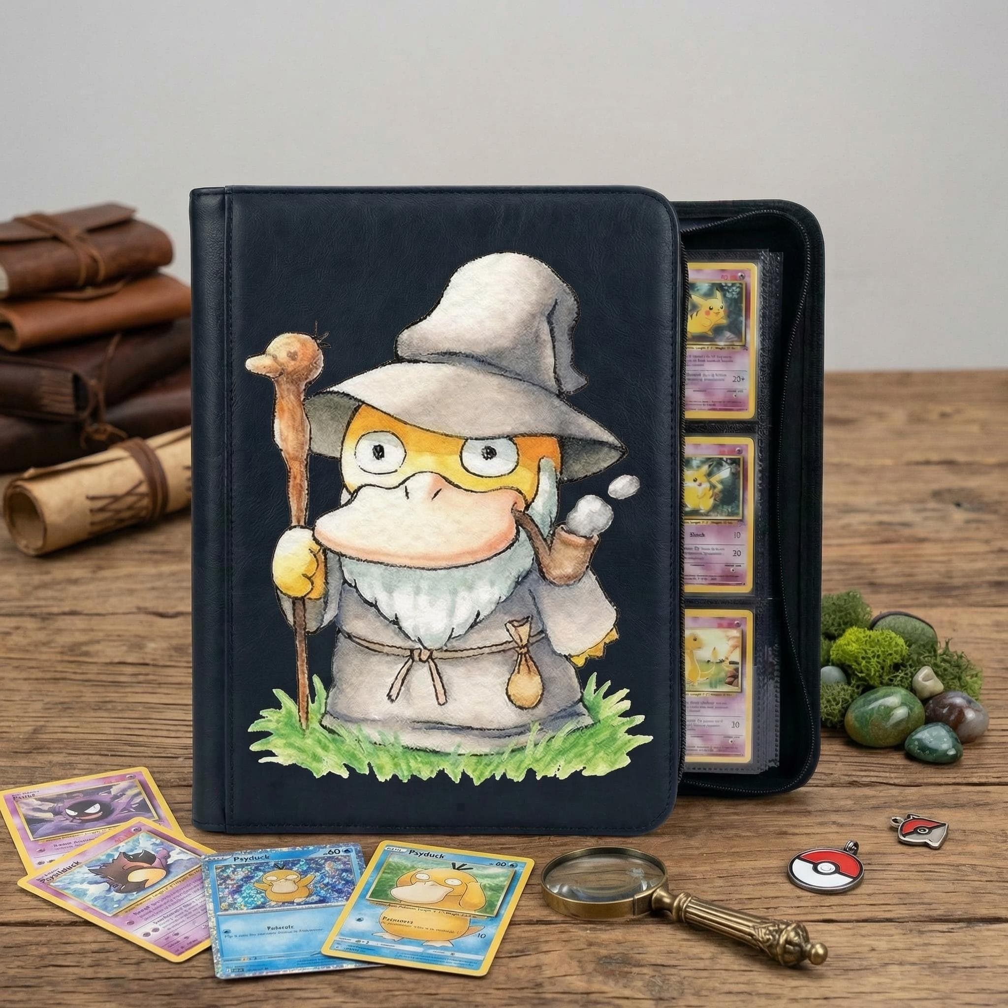 Psyduck Wizard Pokemon Custom Card Binder, Pokemon Trading Card Binder, Pokemon TCG Binder, Pokemon Collector Birthday Gift
