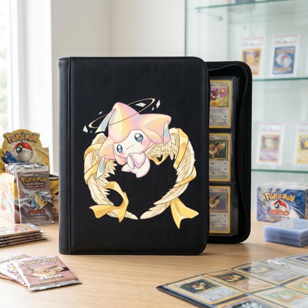 Jirachi Pokemon Binder, Cute Anime Card Binder, Trading Card Album, Kawaii Collector Gift, TCG Card Storage, Zip Binder