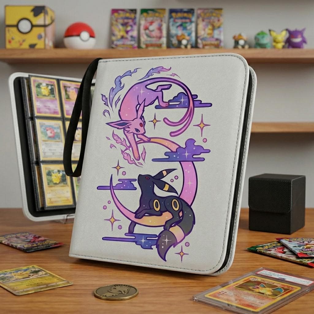 Espeon Umbreon Pokemon Custom Card Binder, Pokemon Trading Card Binder, Pokemon TCG Binder, Pokemon Collector Birthday Gift