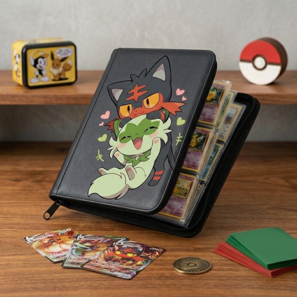 Litten Sprigatito Pokemon Custom Card Binder, Pokemon Trading Card Binder, Pokemon TCG Binder, Pokemon Collector Birthday Gift