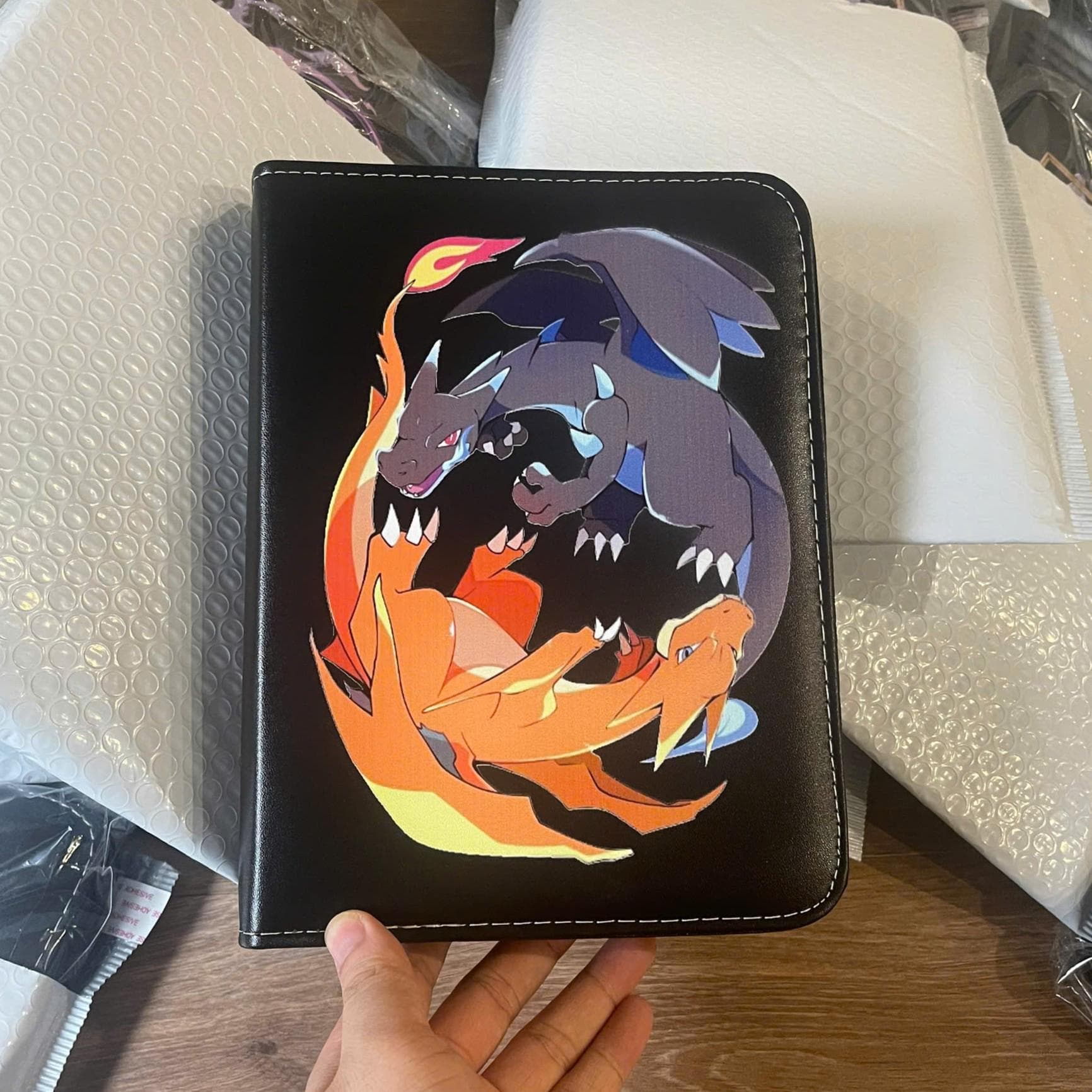 Charizard vs Mega Charizard X Pokemon Binder, Anime Pokemon Card Binder, Fire Dragon Battle Design, Trading Card Album, Pokemon Lover Gift