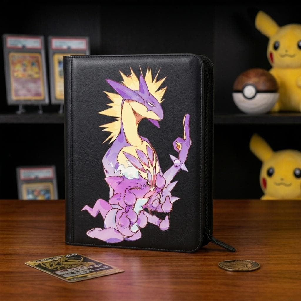 Toxtricity Pokemon Binder, Electric Poison Pokémon Card Holder, Punk Anime Trading Card Album, Cool Collector Gift