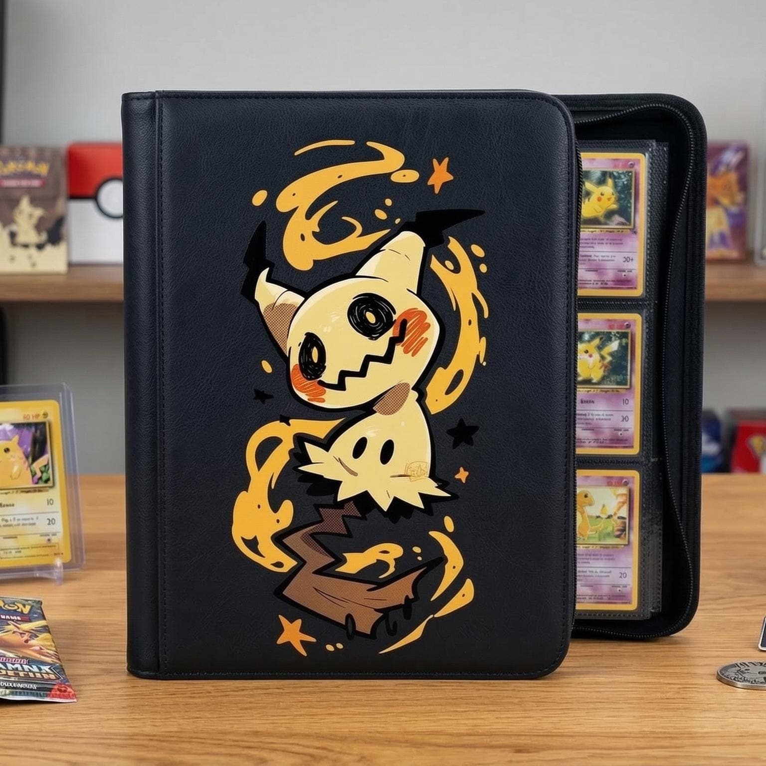 Mimikyu Pokemon Card Binder, Mimikyu Trading Card Album, Pokemon Card Holder, Cute Ghost Pokemon Binder, Gift for Pokemon Collector