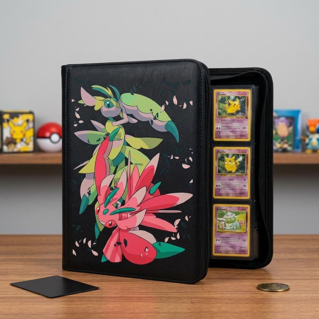 Scyther Scizor Pokemon Binder, TCG Trading Card Game Album, Bug Evolution Anime Card Holder, Custom Leather Pokemon Binder Gift