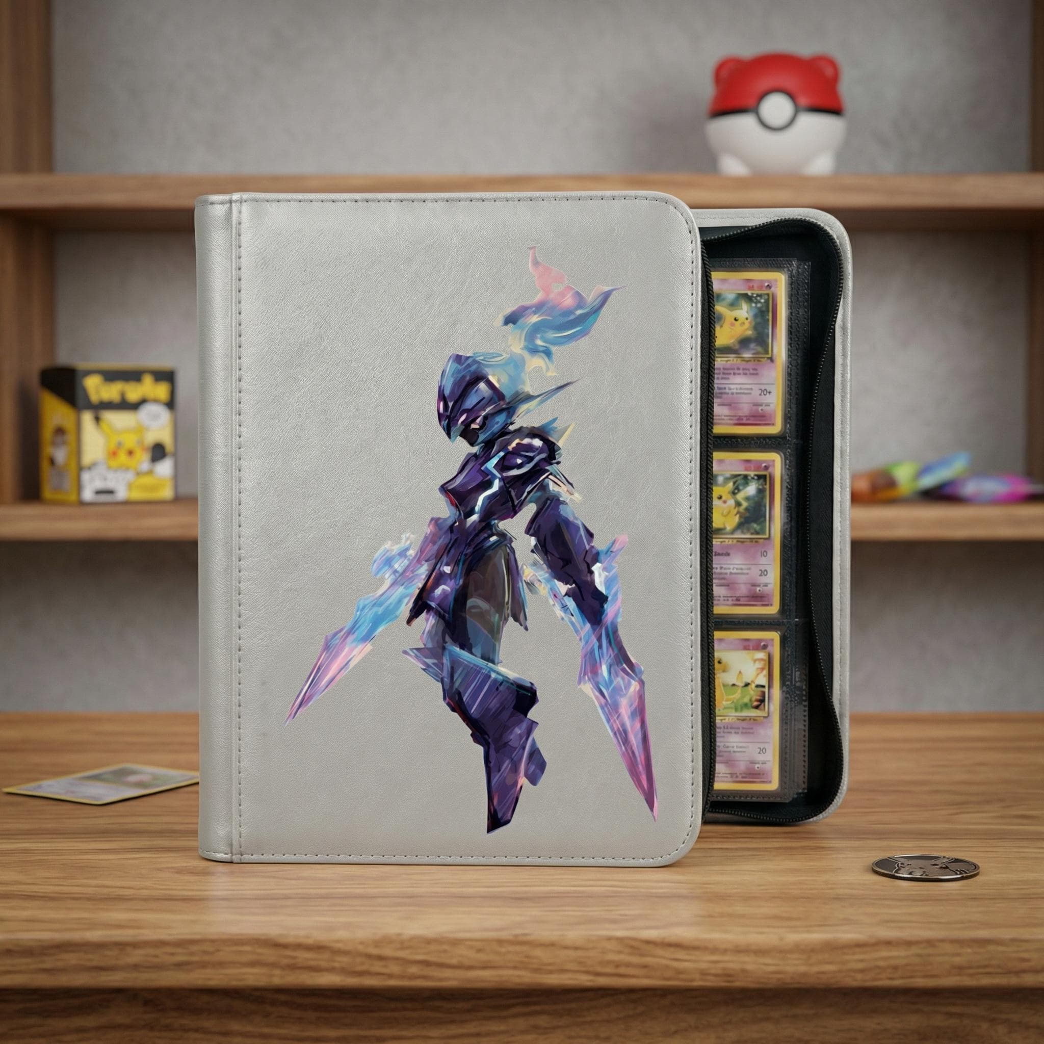 Ceruledge Pokemon Binder, Ghost Fire TCG Trading Card Game Album, Dark Fantasy Anime Card Holder Zipper Binder Gift