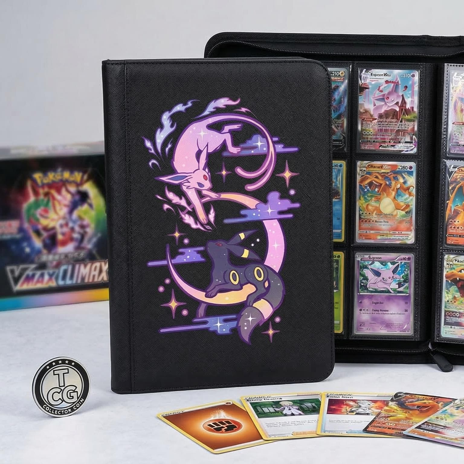 Espeon Umbreon Pokemon Custom Card Binder, Pokemon Trading Card Binder, Pokemon TCG Binder, Pokemon Collector Birthday Gift