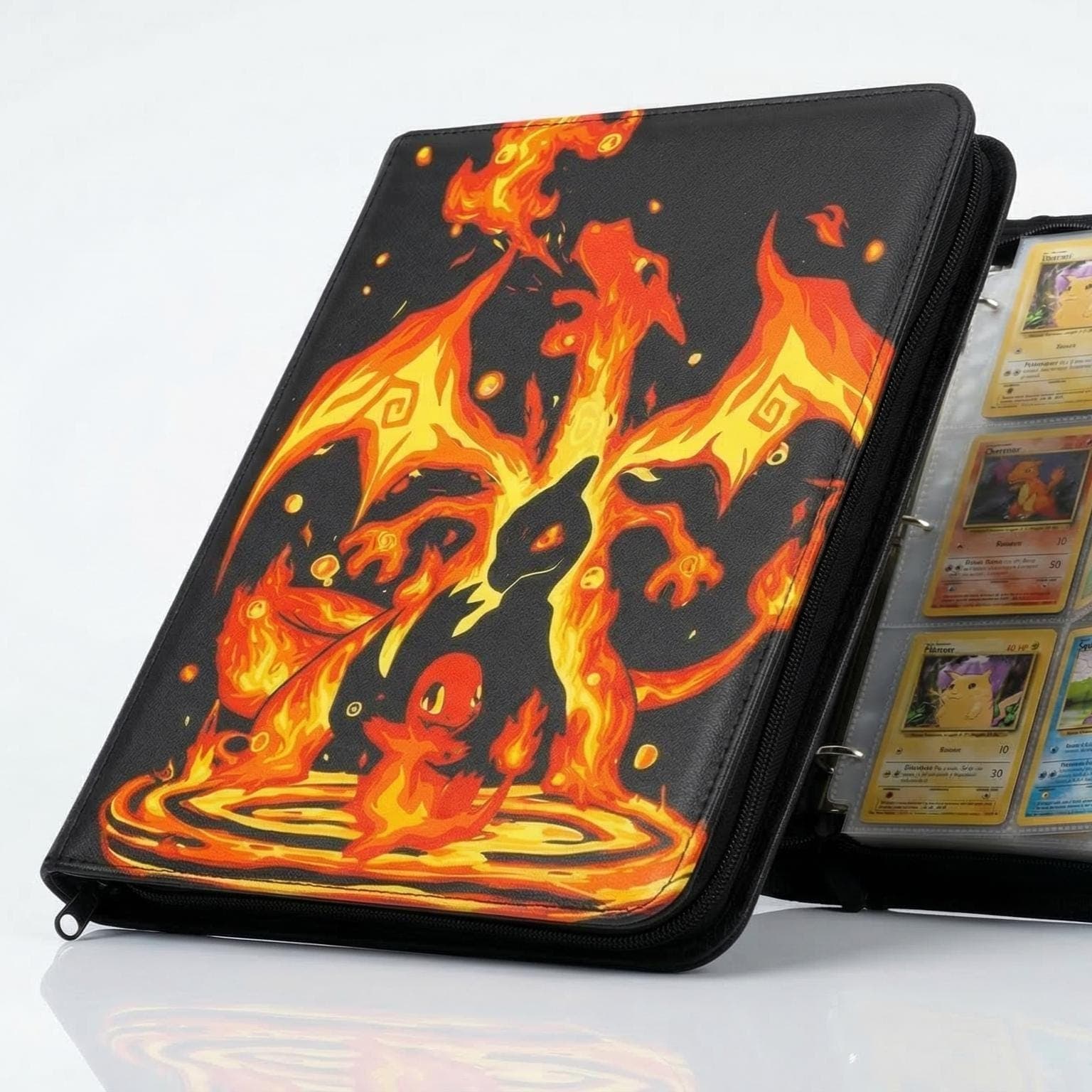Charizard Pokemon Card Binder, Fire Dragon TCG Album, Trading Card Storage Folder, Pokemon Collector Gift