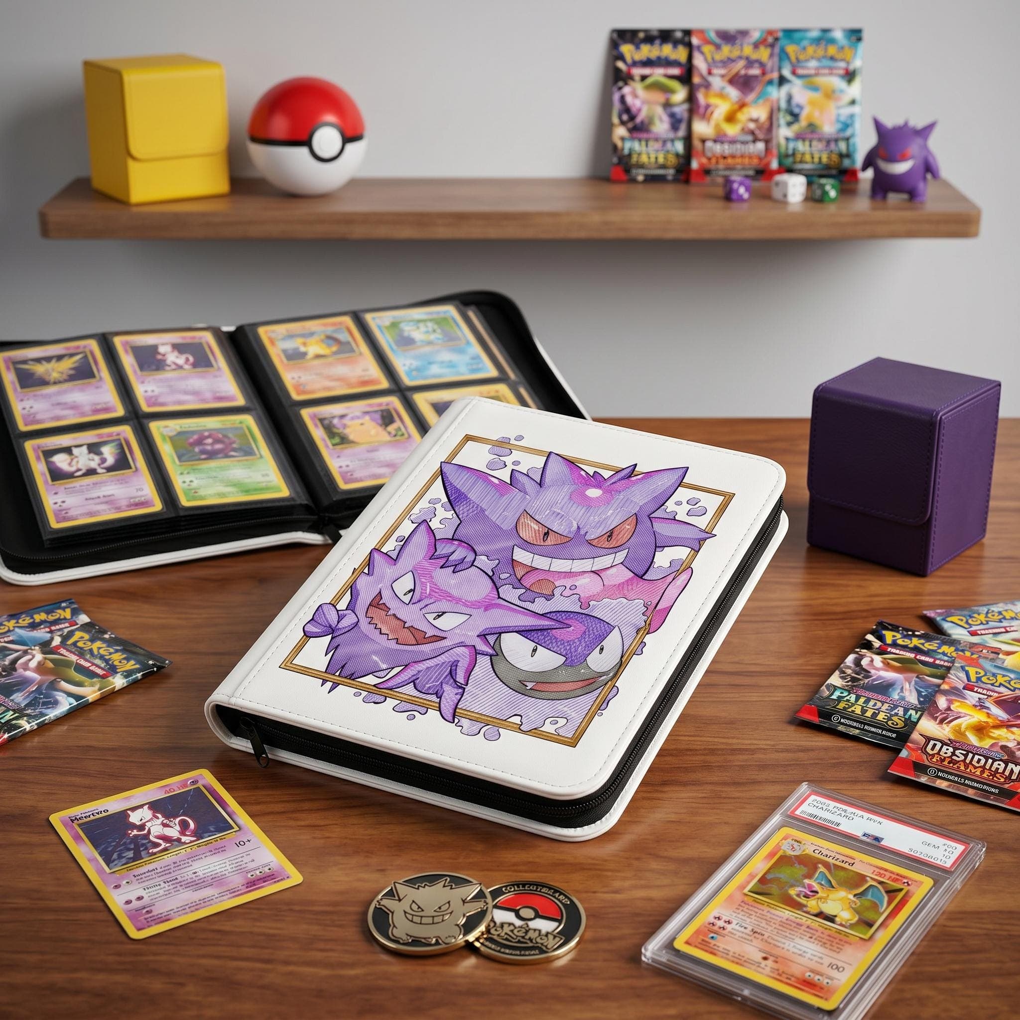 Gengar Pokemon Custom Card Binder, Pokemon Trading Card Binder, Pokemon TCG Binder, Pokemon Collector Birthday Gift