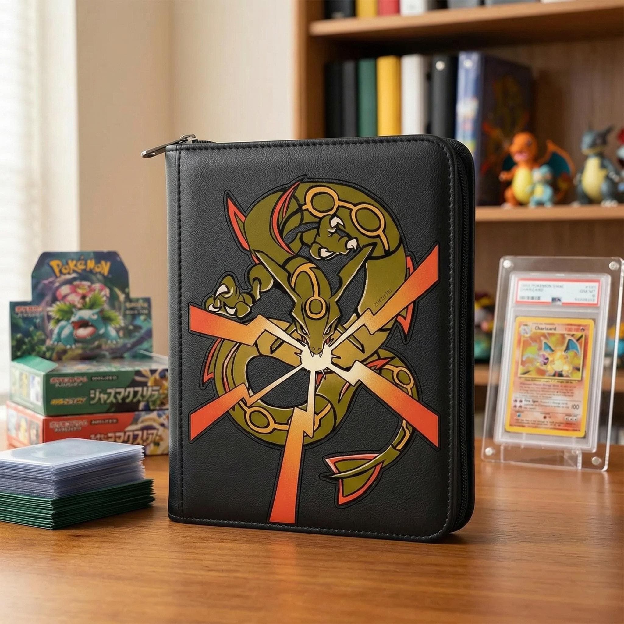 Pokemon Binder, Rayquaza Custom Card Binder, Pokemon Trading Card Binder, Pokemon TCG Binder, Pokemon Collector Birthday Gift