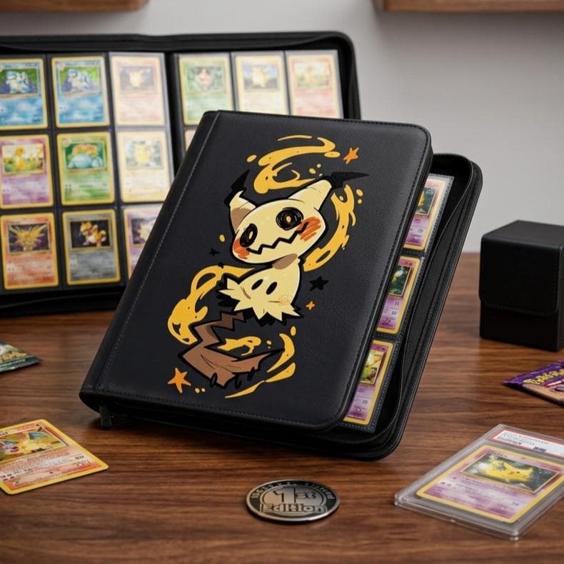 Pokemon Card Binder, Mimikyu Card Album, Trading Card Holder, Cute Ghost Pokemon Binder, Gift for Pokemon Collector, TCG Card Storage
